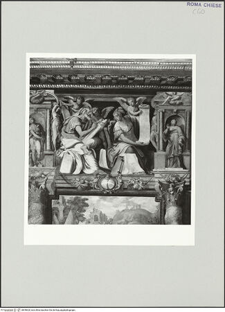 Vorderseite von Sopr. BAS ROMA [https://www.deutsche-digitale-bibliothek.de/content/lizenzen/rv-ez/] Freskenzyklus zur Passion ChristiEin Prophet und eine Sibylle - , bh540620_recto. Foto.