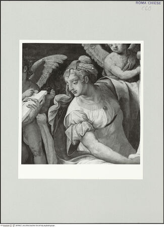 Vorderseite von Sopr. BAS ROMA [https://www.deutsche-digitale-bibliothek.de/content/lizenzen/rv-ez/] Freskenzyklus zur Passion ChristiEin Prophet und eine Sibylle - Detail: Sibylle, bh540621_recto. Foto.