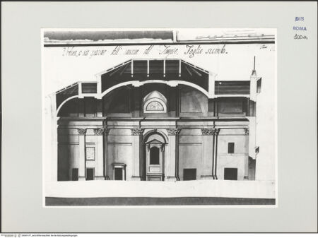 Vorderseite von Bösel, Richard [https://www.deutsche-digitale-bibliothek.de/content/lizenzen/rv-ez/] Längsschnitt durch San Carlo in Fossombrone - , bh541317_recto. Foto.