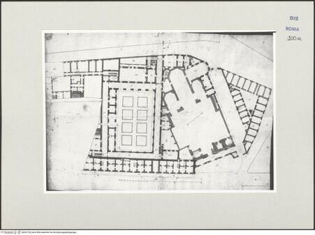 Vorderseite von Bösel, Richard [https://www.deutsche-digitale-bibliothek.de/content/lizenzen/rv-ez/] Grundriss des Klosterkomplexes von Sankt Michael in Wien - , bh541318_recto. Foto.