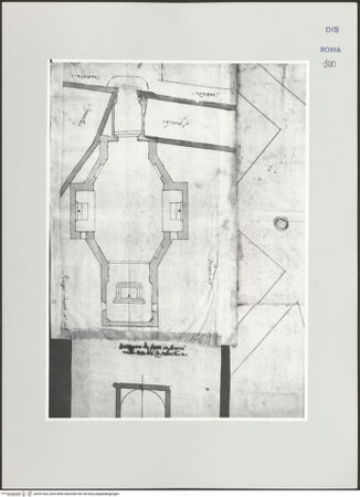 Vorderseite von Bösel, Richard [https://www.deutsche-digitale-bibliothek.de/content/lizenzen/rv-ez/] Grundriss der Kirche in Acqui - , bh541324_recto. Foto.