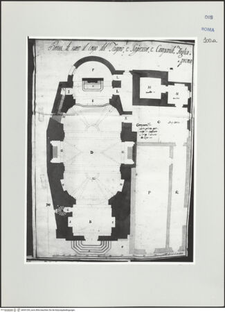 Vorderseite von Bösel, Richard [https://www.deutsche-digitale-bibliothek.de/content/lizenzen/rv-ez/] Grundriss von San Carlo in Fossombrone - , bh541335_recto. Foto.