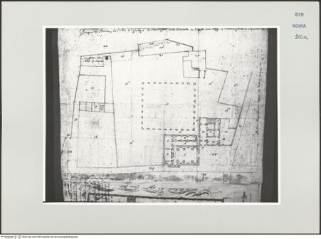 Vorderseite von Bösel, Richard [https://www.deutsche-digitale-bibliothek.de/content/lizenzen/rv-ez/] Grundriss des Collegio von San Carlo alle Mortelle in Neapel - , bh541336_recto. Foto.