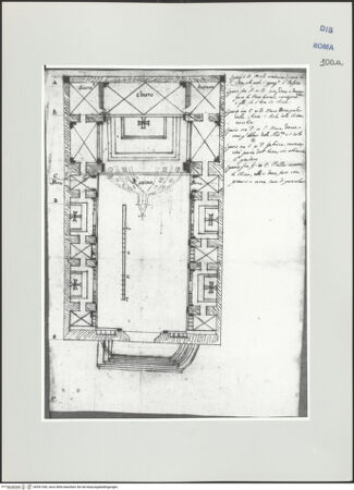 Vorderseite von Bösel, Richard [https://www.deutsche-digitale-bibliothek.de/content/lizenzen/rv-ez/] Grundriss von Santissima Annunziata in Pescia - , bh541340_recto. Foto.