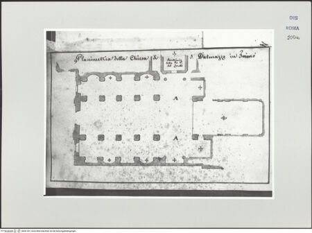 Vorderseite von Bösel, Richard [https://www.deutsche-digitale-bibliothek.de/content/lizenzen/rv-ez/] Grundriss von San Dalmazzo in Turin - , bh541341_recto. Foto.