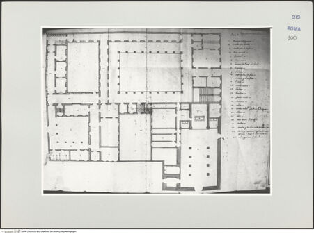 Vorderseite von Bösel, Richard [https://www.deutsche-digitale-bibliothek.de/content/lizenzen/rv-ez/] Grundriss von Collegio und Kirche San Dalmazzo in Turin - , bh541346_recto. Foto.