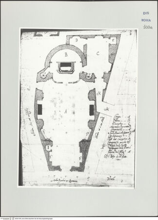 Vorderseite von Bösel, Richard [https://www.deutsche-digitale-bibliothek.de/content/lizenzen/rv-ez/] Grundriss der Kirche Santi Carlo e Filippo in Arpino - , bh541349_recto. Foto.