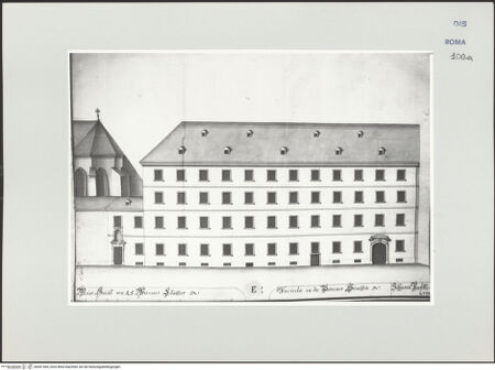 Vorderseite von Bösel, Richard [https://www.deutsche-digitale-bibliothek.de/content/lizenzen/rv-ez/] Teilaufriss des Klosters Sankt Michael in Wien - , bh541364_recto. Foto.