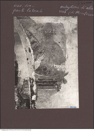 Vorderseite von Bibliotheca Hertziana [https://www.deutsche-digitale-bibliothek.de/content/lizenzen/rv-fz/] Szenen aus dem Alten Testament, Martyriumsszene und HeiligendarstellungenAbt Johannes von Montecassino - Fragment, bh541834_recto. Foto: Sansaini, Renato.