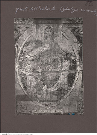 Vorderseite von Bibliotheca Hertziana [https://www.deutsche-digitale-bibliothek.de/content/lizenzen/rv-fz/] Jüngstes GerichtChristus in der Mandorla thronend - Gesamtansicht, bh541879_recto. Foto: Sansaini, Renato.