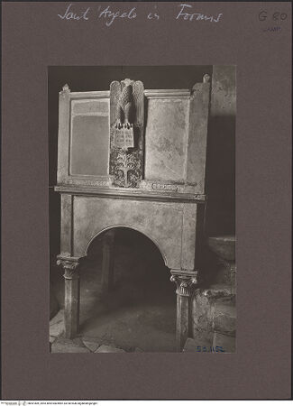 Vorderseite von Bibliotheca Hertziana [https://www.deutsche-digitale-bibliothek.de/content/lizenzen/rv-fz/] Kanzel - Vorderseite, bh541889_recto. Foto: Sansaini, Renato.