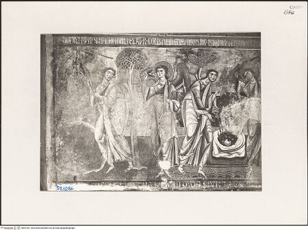 Vorderseite von Bibliotheca Hertziana [https://www.deutsche-digitale-bibliothek.de/content/lizenzen/rv-fz/] Szenen aus dem Alten Testament, Martyriumsszene und HeiligendarstellungenBerufung Gideons; Gideon bringt das Opfer dar - Gideon und der Engel, bh541891_recto. Foto: Sansaini, Renato.