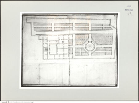 Vorderseite von Biblioteca Nacional [https://www.deutsche-digitale-bibliothek.de/content/lizenzen/rv-ez/] Album des Fra Giovanni Vincenzo CasaliPalast mit Garten, Grundriss - , bh542167_recto. Foto.