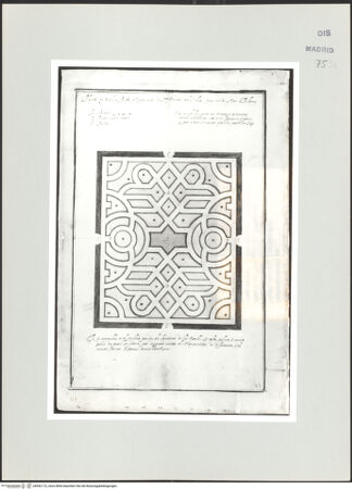 Vorderseite von Biblioteca Nacional [https://www.deutsche-digitale-bibliothek.de/content/lizenzen/rv-ez/] Album des Fra Giovanni Vincenzo CasaliEntwurf für ein Gartenparterre - , bh542172_recto. Foto.