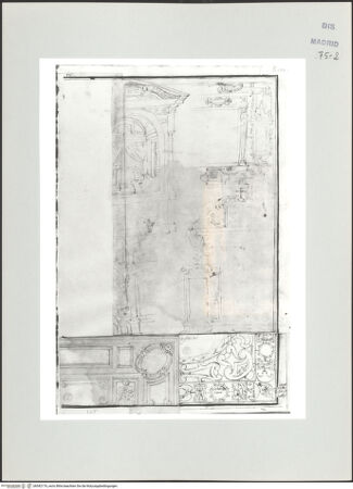 Vorderseite von Biblioteca Nacional [https://www.deutsche-digitale-bibliothek.de/content/lizenzen/rv-ez/] Album des Fra Giovanni Vincenzo CasaliEntwürfe für Altäre und für die Cappella Massimi, Rom, Santissima Trinità dei Monti - , bh542176_recto. Foto.