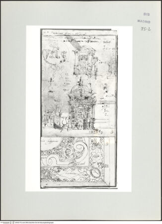 Vorderseite von Biblioteca Nacional [https://www.deutsche-digitale-bibliothek.de/content/lizenzen/rv-ez/] Album des Fra Giovanni Vincenzo CasaliTabernakel und Dekorationsstudien - , bh542178_recto. Foto.