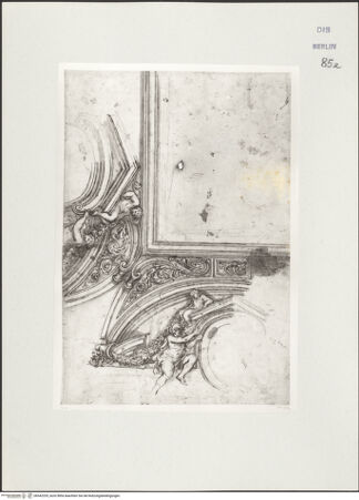 Vorderseite von Kunstbibliothek Berlin [https://www.deutsche-digitale-bibliothek.de/content/lizenzen/rv-ez/] Entwurf für die Stuckdekoration der Sala di Saturno im Palazzo Pitti in Florenz - , bh542329_recto. Foto.