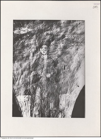 Vorderseite von unbekannt [https://www.deutsche-digitale-bibliothek.de/content/lizenzen/rv-fz/] Szenen aus dem Alten Testament, Martyriumsszene und HeiligendarstellungenArkadenzwickel des südlichen Seitenschiffes: Darstellung weiblicher HeiligerWeibliche Heilige - Teilansicht, bh543194_recto. Foto.