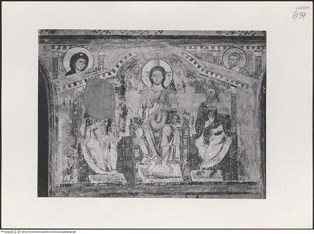 Vorderseite von unbekannt [https://www.deutsche-digitale-bibliothek.de/content/lizenzen/rv-fz/] Szenen aus dem Neuen Testament und ProphetenNordwand: Szenen aus dem Leben Christi und ProphetenOberes Register: Szenen aus der Kindheit Jesu bis zu den VersuchungenChristus disputiert mit den Schriftgelehrten im Tempel - Gesamtansicht, bh543195_recto. Foto.