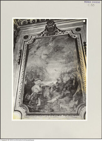 Vorderseite von Sopr. BAS ROMA [https://www.deutsche-digitale-bibliothek.de/content/lizenzen/rv-ez/] Die Heiligen Cosmas und Damian werden ins Meer geworfen - , bh543212_recto. Foto.