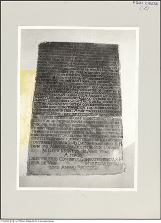 Vorderseite von Sopr. BAS ROMA [https://www.deutsche-digitale-bibliothek.de/content/lizenzen/rv-ez/] Inschrifttafel - Inschrifttafel, bh543213_recto. Foto.