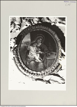Vorderseite von Sopr. BAS ROMA [https://www.deutsche-digitale-bibliothek.de/content/lizenzen/rv-ez/] Madonna mit Christuskind und Weintrauben - , bh543221_recto. Foto.