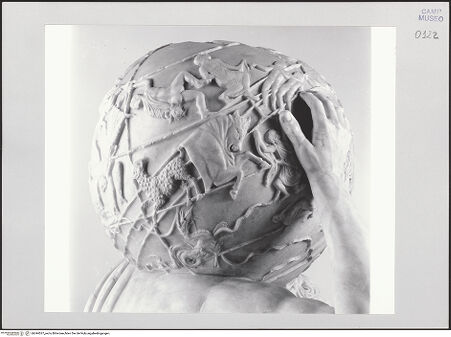 Vorderseite von Pedicini, Luciano [https://www.deutsche-digitale-bibliothek.de/content/lizenzen/rv-ez/] Atlas Farnese (Atlante Farnese) - Detail: Globus von hinten, bh544537_recto. Foto: Pedicini, Luciano.