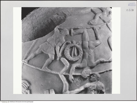 Vorderseite von Pedicini, Luciano [https://www.deutsche-digitale-bibliothek.de/content/lizenzen/rv-ez/] Atlas Farnese (Atlante Farnese) - Globus, Detail rechte Seite, bh544548_recto. Foto: Pedicini, Luciano.