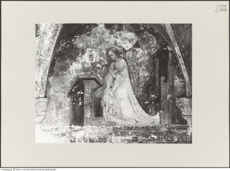 Vorderseite von ICCD [https://www.deutsche-digitale-bibliothek.de/content/lizenzen/rv-ez/] FreskenausstattungVerkündigung an Maria - Maria, bh545177_recto. Foto.