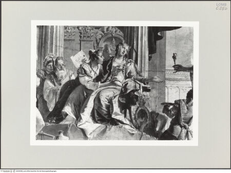 Vorderseite von ICCD [https://www.deutsche-digitale-bibliothek.de/content/lizenzen/rv-ez/] Die Geschichte von Scipio, Massinissa und SophonisbaSophonisbe empfängt das Gift von Massinissa - Detail: Sophonisbe, bh545386_recto. Foto.