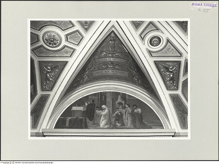 Vorderseite von Bibliotheca Hertziana [https://www.deutsche-digitale-bibliothek.de/content/lizenzen/rv-fz/] Die sieben Tugenden und die Werke der BarmherzigkeitFür Lebende und Tote beten: Messe - , bh545551_recto. Foto.