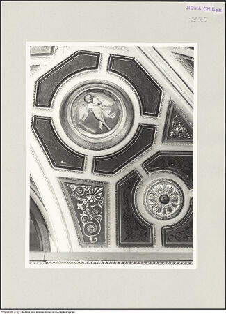 Vorderseite von Bibliotheca Hertziana [https://www.deutsche-digitale-bibliothek.de/content/lizenzen/rv-fz/] Die sieben Tugenden und die Werke der BarmherzigkeitPutto mit Buch und Komet - , bh545553_recto. Foto.