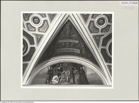 Vorderseite von Bibliotheca Hertziana [https://www.deutsche-digitale-bibliothek.de/content/lizenzen/rv-fz/] Die sieben Tugenden und die Werke der BarmherzigkeitSpanien huldigt dem heiligen Jakobus - , bh545554_recto. Foto.