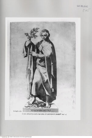 Vorderseite von unbekannt [http://creativecommons.org/publicdomain/mark/1.0/] Die TugendenTafel (3): Magnanimitas - , bh548173. Foto.