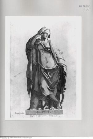 Vorderseite von unbekannt [http://creativecommons.org/publicdomain/mark/1.0/] Die TugendenTafel (8): Mansuetudo - , bh548177. Foto.