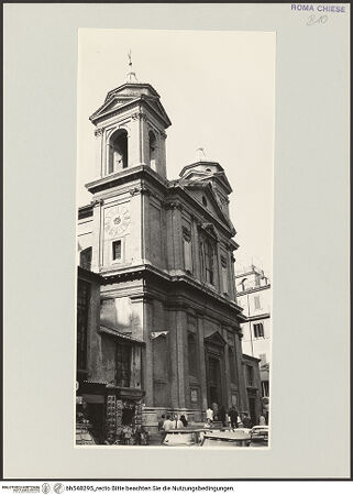 Vorderseite von Bibliotheca Hertziana [https://www.deutsche-digitale-bibliothek.de/content/lizenzen/rv-fz/] Sant'Atanasio dei Greci - Fassade in Schrägansicht, bh548295_recto. Foto: D'Onofrio, Cesare.