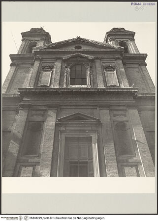 Vorderseite von Bibliotheca Hertziana [https://www.deutsche-digitale-bibliothek.de/content/lizenzen/rv-fz/] Sant'Atanasio dei Greci - Fassade, bh548299_recto. Foto: D'Onofrio, Cesare.