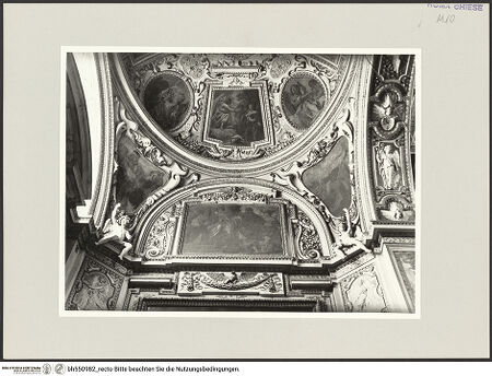 Vorderseite von Bibliotheca Hertziana [http://creativecommons.org/licenses/by-nc-sa/4.0/] San Lorenzo in LucinaCappella Ruspoli (Cappella Alaleone) - Detail: rechte Wand, obere Hälfte und rechte Kuppelhälfte, bh550982_recto. Foto: Schmidt, Hans Werner.