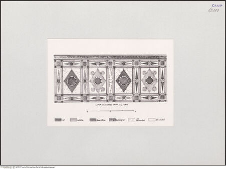 Vorderseite von unbekannt [https://www.deutsche-digitale-bibliothek.de/content/lizenzen/rv-ez/] Dekoration - Westwand, Detail: Sockelzone, bh551221_recto. Foto.