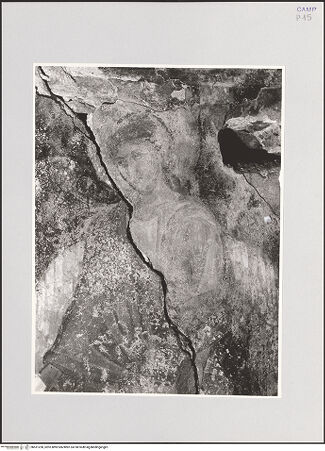 Vorderseite von unbekannt [https://www.deutsche-digitale-bibliothek.de/content/lizenzen/rv-fz/] Himmelfahrt Christi mit Maria, Aposteln und Engeln - Detail: Engel (vor der Übertragung), bh551238_recto. Foto.