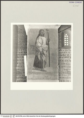 Vorderseite von Sopr. BAS ROMA [https://www.deutsche-digitale-bibliothek.de/content/lizenzen/rv-ez/] Freskenzyklus mit Aposteln, Taufe und Noli-me-tangere-SzeneDer Apostel Judas Thaddäus - , bh552558_recto. Foto.