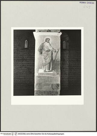 Vorderseite von Sopr. BAS ROMA [https://www.deutsche-digitale-bibliothek.de/content/lizenzen/rv-ez/] Freskenzyklus mit Aposteln, Taufe und Noli-me-tangere-SzeneDer Apostel Simon - , bh552560_recto. Foto.