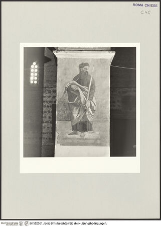 Vorderseite von Sopr. BAS ROMA [https://www.deutsche-digitale-bibliothek.de/content/lizenzen/rv-ez/] Freskenzyklus mit Aposteln, Taufe und Noli-me-tangere-SzeneDer Apostel Paulus - , bh552561_recto. Foto.