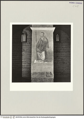 Vorderseite von Sopr. BAS ROMA [https://www.deutsche-digitale-bibliothek.de/content/lizenzen/rv-ez/] Freskenzyklus mit Aposteln, Taufe und Noli-me-tangere-SzeneDer Apostel Matthias - , bh552562_recto. Foto.