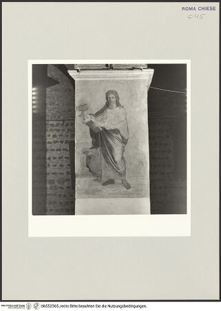 Vorderseite von Sopr. BAS ROMA [https://www.deutsche-digitale-bibliothek.de/content/lizenzen/rv-ez/] Freskenzyklus mit Aposteln, Taufe und Noli-me-tangere-SzeneDer Apostel Johannes - , bh552565_recto. Foto.
