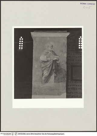 Vorderseite von Sopr. BAS ROMA [https://www.deutsche-digitale-bibliothek.de/content/lizenzen/rv-ez/] Freskenzyklus mit Aposteln, Taufe und Noli-me-tangere-SzeneDer Apostel Petrus - , bh552566_recto. Foto.