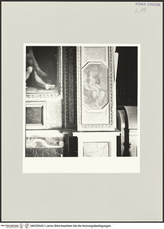 Vorderseite von Sopr. BAS ROMA [https://www.deutsche-digitale-bibliothek.de/content/lizenzen/rv-ez/] KapellenausmalungVier Tugenden - rechter Pilaster, unten: Caritas, bh555945-1_recto. Foto.