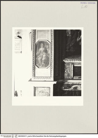 Vorderseite von Sopr. BAS ROMA [https://www.deutsche-digitale-bibliothek.de/content/lizenzen/rv-fz/] KapellenausmalungVier Tugenden - linker Pilaster, unten: Justitia, bh555947-1_recto. Foto.