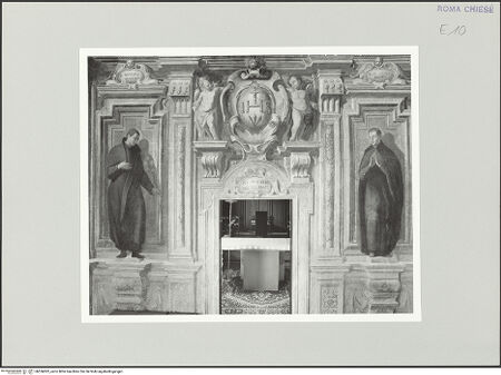 Vorderseite von Sopr. BAS ROMA [https://www.deutsche-digitale-bibliothek.de/content/lizenzen/rv-ez/] Freskenzyklus mit Jesuitenheiligen - Eingangswand, bh556002_recto. Foto.