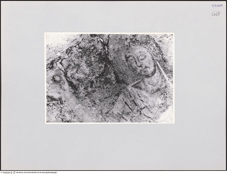 Vorderseite von unbekannt [https://www.deutsche-digitale-bibliothek.de/content/lizenzen/rv-ez/] FreskenzyklusPassionszyklus (Westwand und oberer Teil der Nordwand)Die Erscheinung vor den beiden Marien - Detail: Christus, bh556444_recto. Foto.